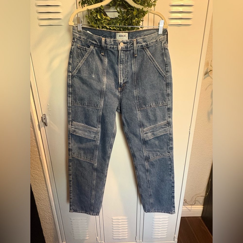 AGOLDE Cooper Cargo jean sz 28 high-rise,relaxed straight-leg fit from Revolve